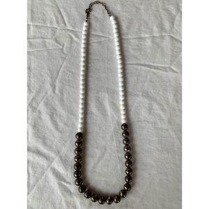 J. Crew Modern white and metal beaded necklace